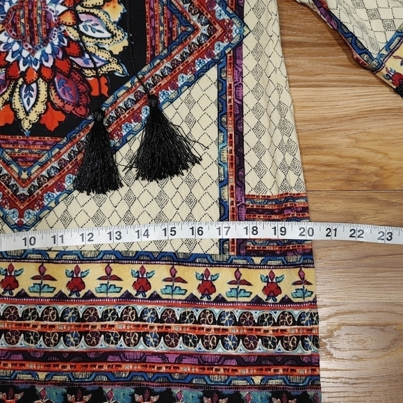 Boston Proper Tasseled Fringed Boho Coverup Mini Dress Size Medium - Picture 5 of 15